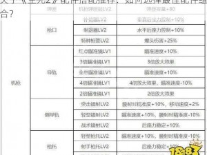 关于《生死2》配件搭配推荐：如何选择最佳配件组合？