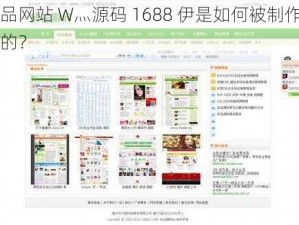 成品网站 W灬源码 1688 伊是如何被制作出来的？