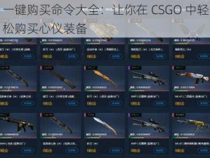 一键购买命令大全：让你在 CSGO 中轻松购买心仪装备