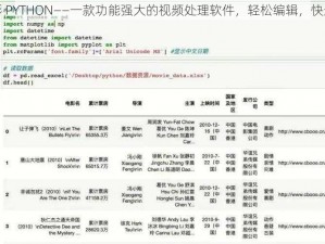小电影 PYTHON——一款功能强大的视频处理软件，轻松编辑，快速上手