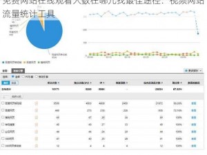 免费网站在线观看人数在哪儿找最佳途径：视频网站流量统计工具