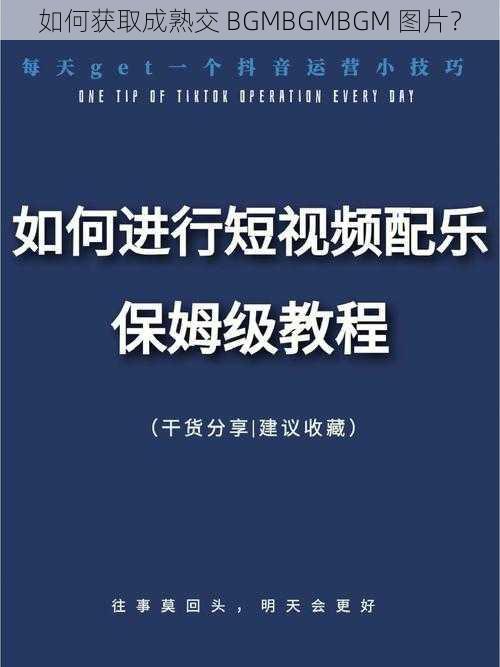 如何获取成熟交 BGMBGMBGM 图片？