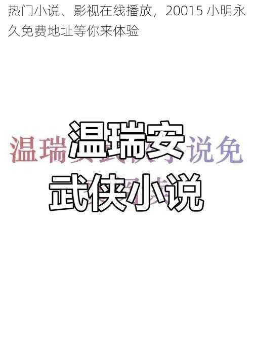 热门小说、影视在线播放，20015 小明永久免费地址等你来体验