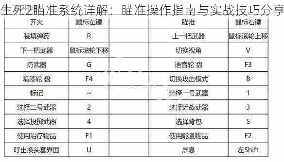 生死2瞄准系统详解：瞄准操作指南与实战技巧分享