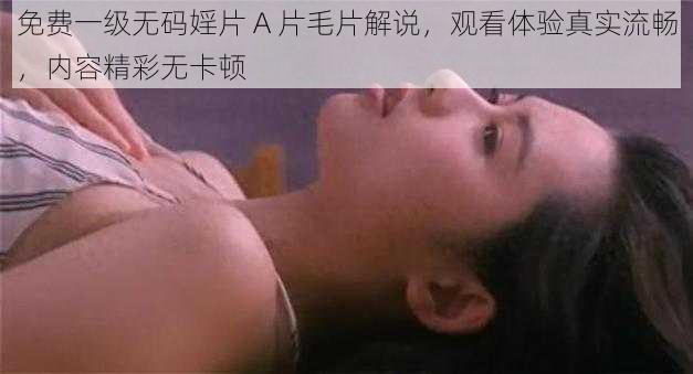 免费一级无码婬片 A 片毛片解说，观看体验真实流畅，内容精彩无卡顿