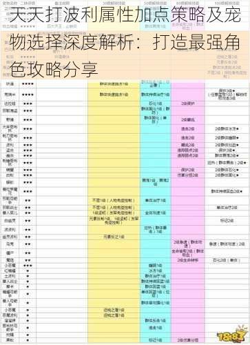 天天打波利属性加点策略及宠物选择深度解析：打造最强角色攻略分享