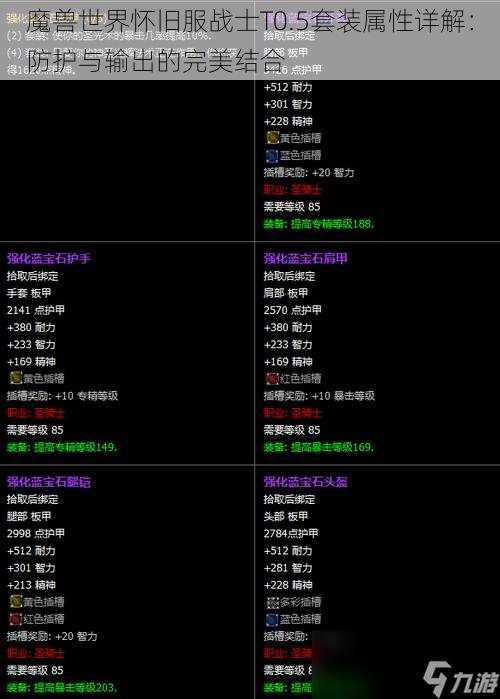 魔兽世界怀旧服战士T0.5套装属性详解：防护与输出的完美结合