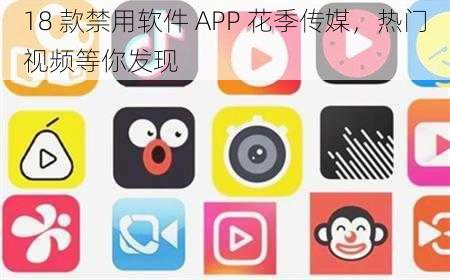 18 款禁用软件 APP 花季传媒，热门视频等你发现