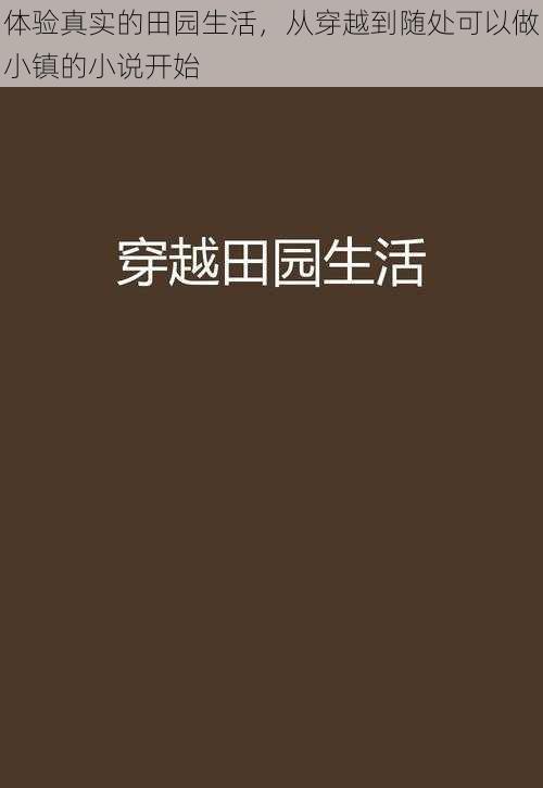 体验真实的田园生活，从穿越到随处可以做小镇的小说开始