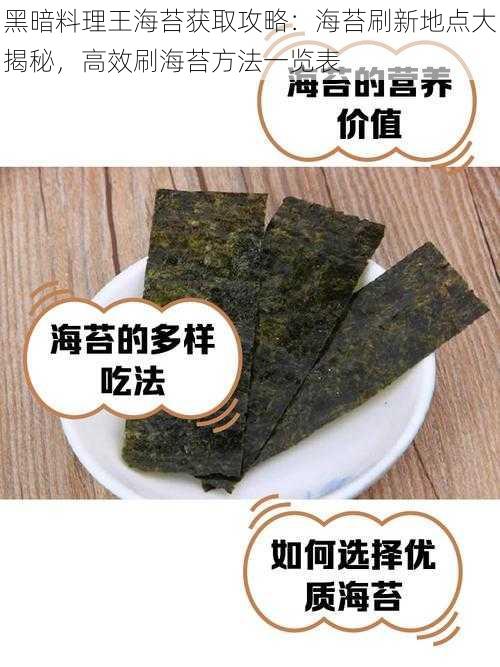 黑暗料理王海苔获取攻略：海苔刷新地点大揭秘，高效刷海苔方法一览表