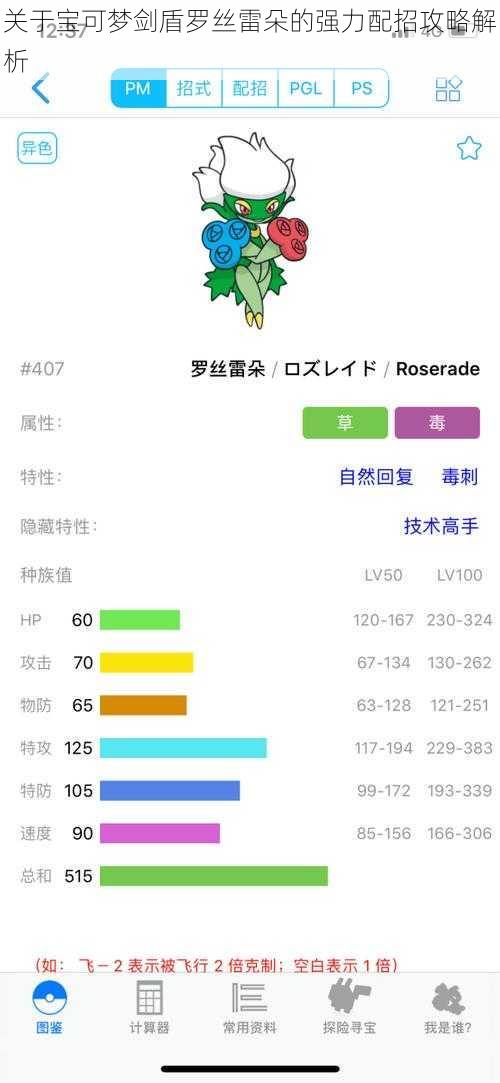 关于宝可梦剑盾罗丝雷朵的强力配招攻略解析