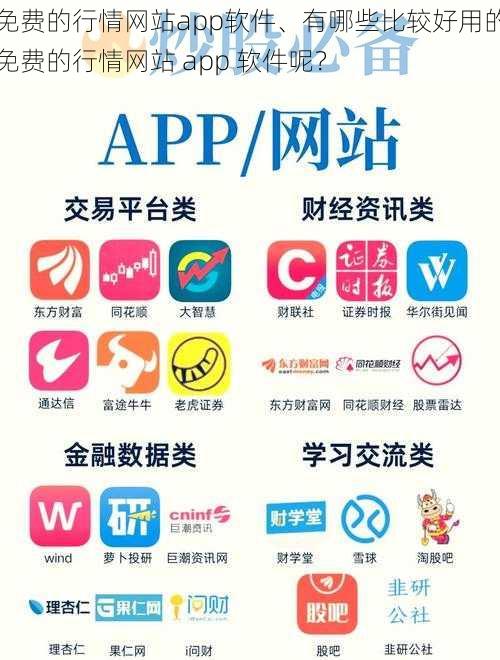 免费的行情网站app软件、有哪些比较好用的免费的行情网站 app 软件呢？