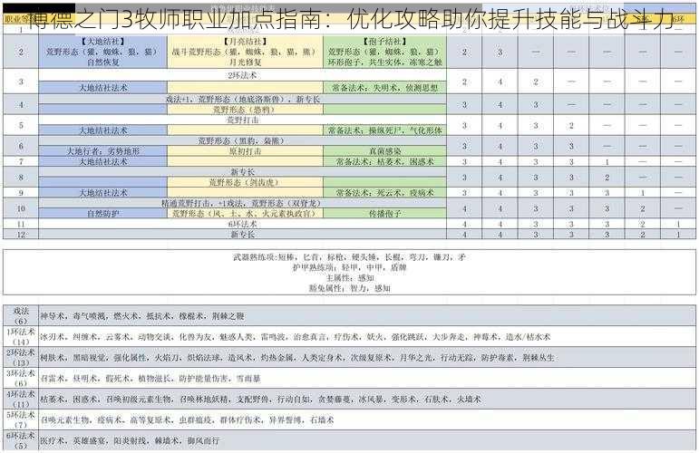 博德之门3牧师职业加点指南：优化攻略助你提升技能与战斗力