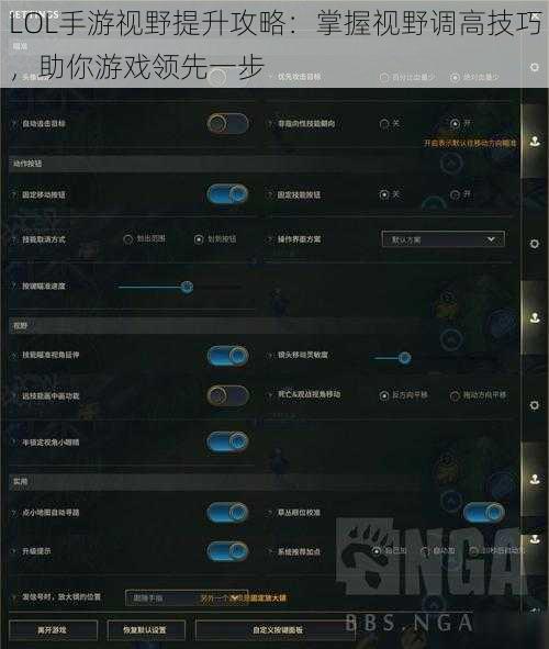 LOL手游视野提升攻略：掌握视野调高技巧，助你游戏领先一步