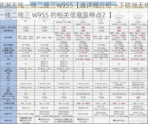 欧洲无线一线二线三W955【请详细介绍一下欧洲无线一线二线三 W955 的相关信息及特点？】