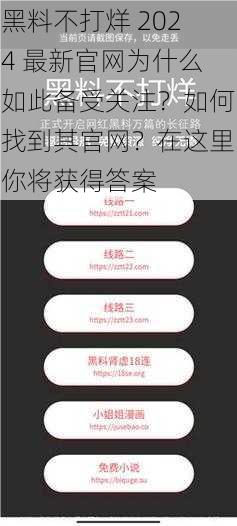 黑料不打烊 2024 最新官网为什么如此备受关注？如何找到其官网？在这里你将获得答案