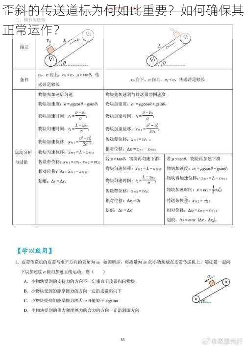 歪斜的传送道标为何如此重要？如何确保其正常运作？