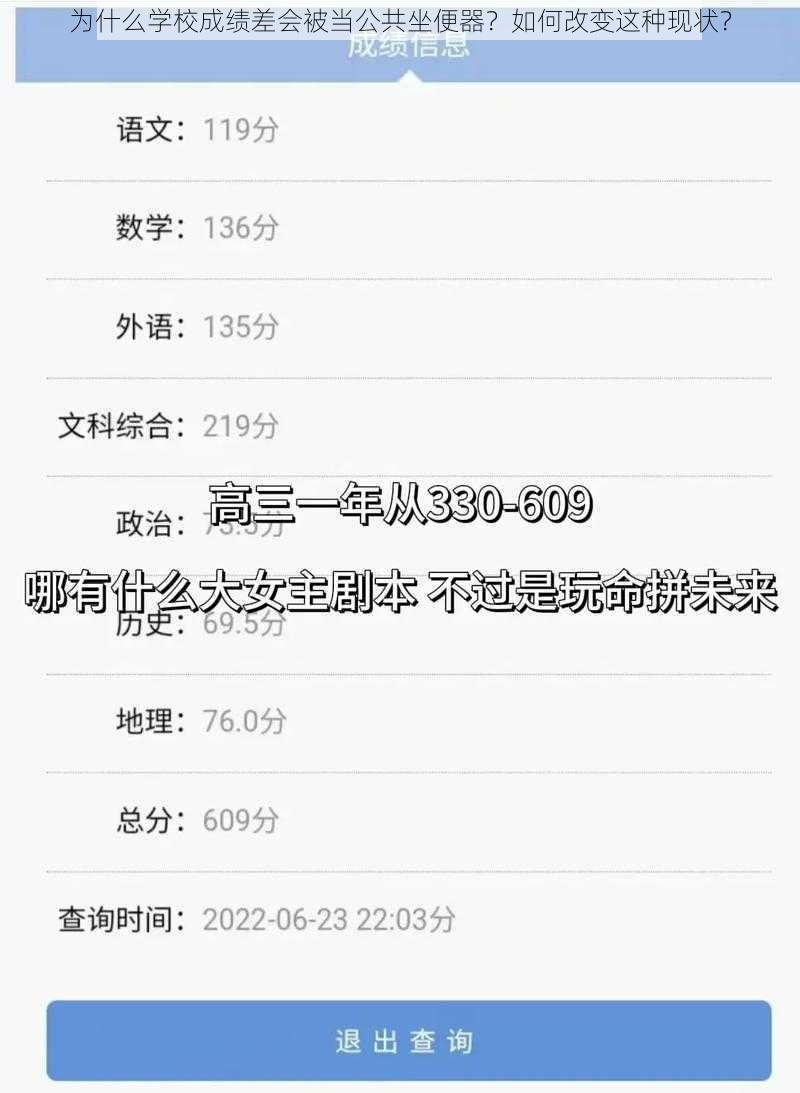 为什么学校成绩差会被当公共坐便器？如何改变这种现状？