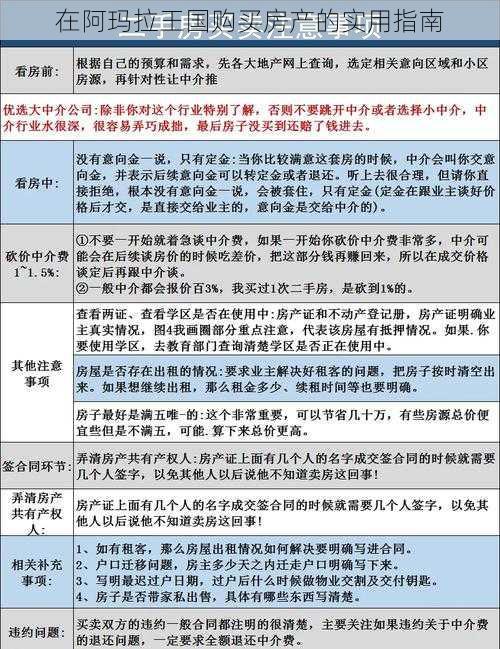 在阿玛拉王国购买房产的实用指南