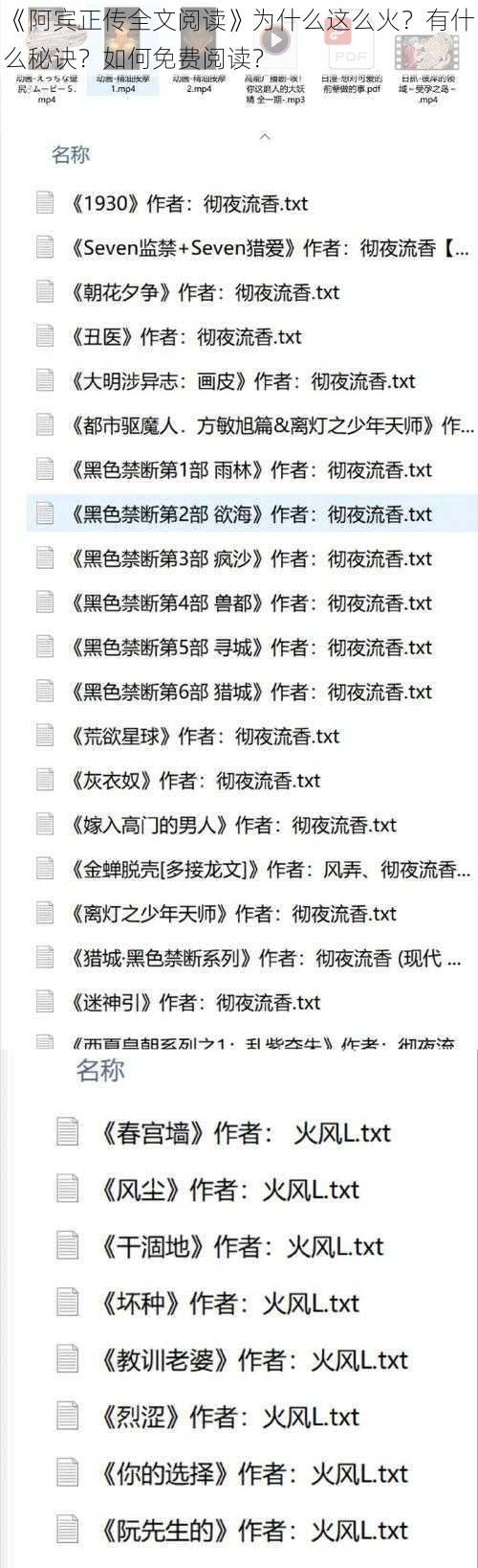 《阿宾正传全文阅读》为什么这么火？有什么秘诀？如何免费阅读？