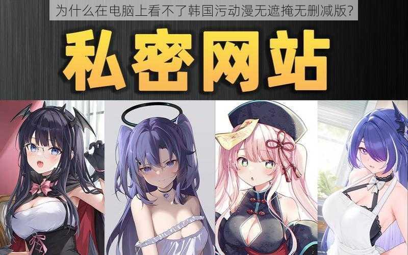 为什么在电脑上看不了韩国污动漫无遮掩无删减版？