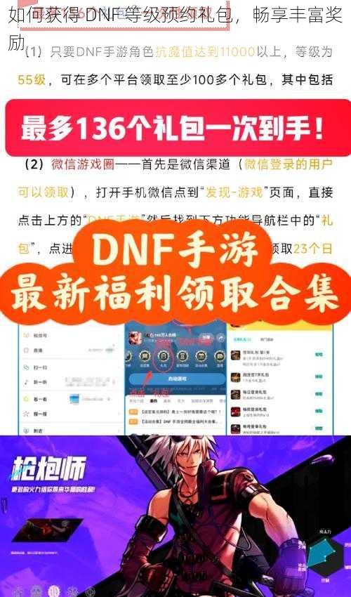 如何获得 DNF 等级预约礼包，畅享丰富奖励