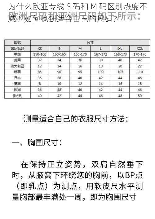 为什么欧亚专线 S 码和 M 码区别热度不减？如何找到适合自己的尺码？