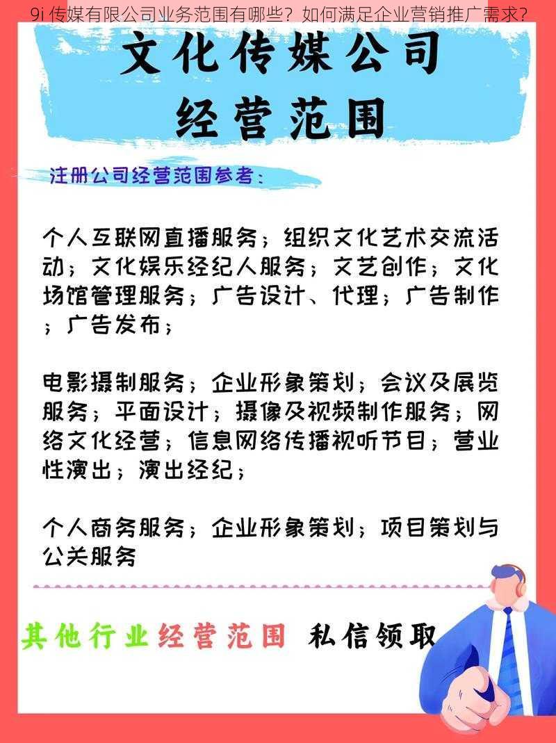 9i 传媒有限公司业务范围有哪些？如何满足企业营销推广需求？