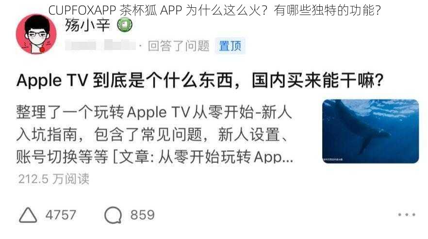 CUPFOXAPP 茶杯狐 APP 为什么这么火？有哪些独特的功能？