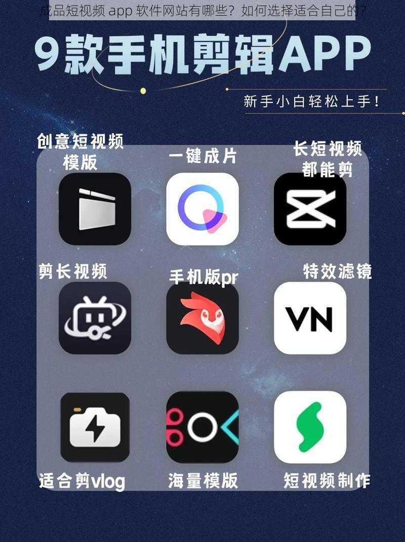 成品短视频 app 软件网站有哪些？如何选择适合自己的？