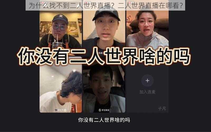 为什么找不到二人世界直播？二人世界直播在哪看？