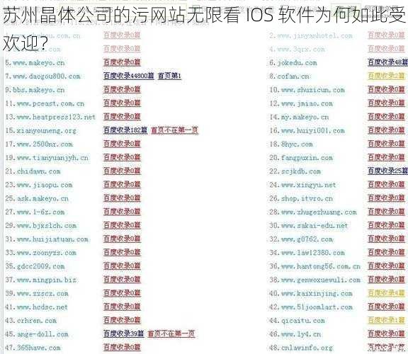 苏州晶体公司的污网站无限看 IOS 软件为何如此受欢迎？