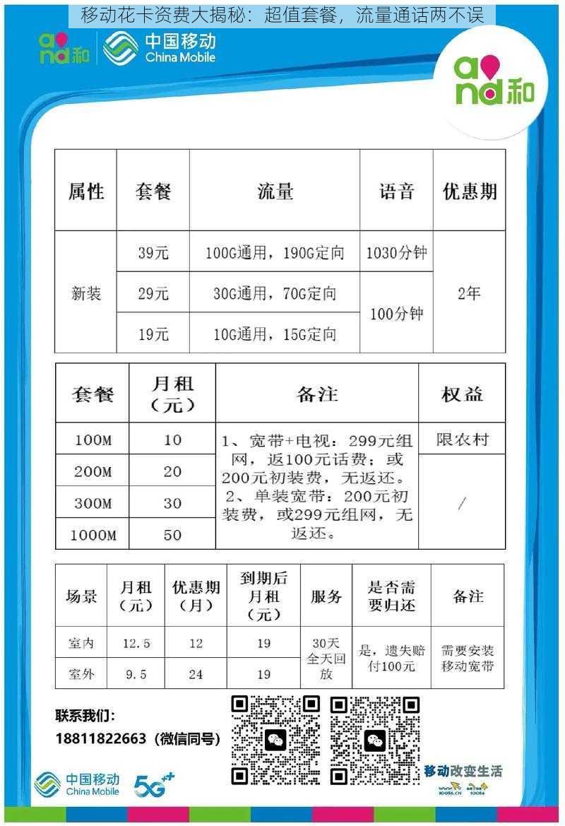 移动花卡资费大揭秘：超值套餐，流量通话两不误