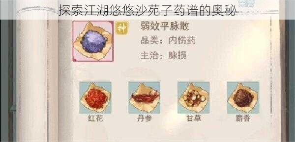 探索江湖悠悠沙苑子药谱的奥秘