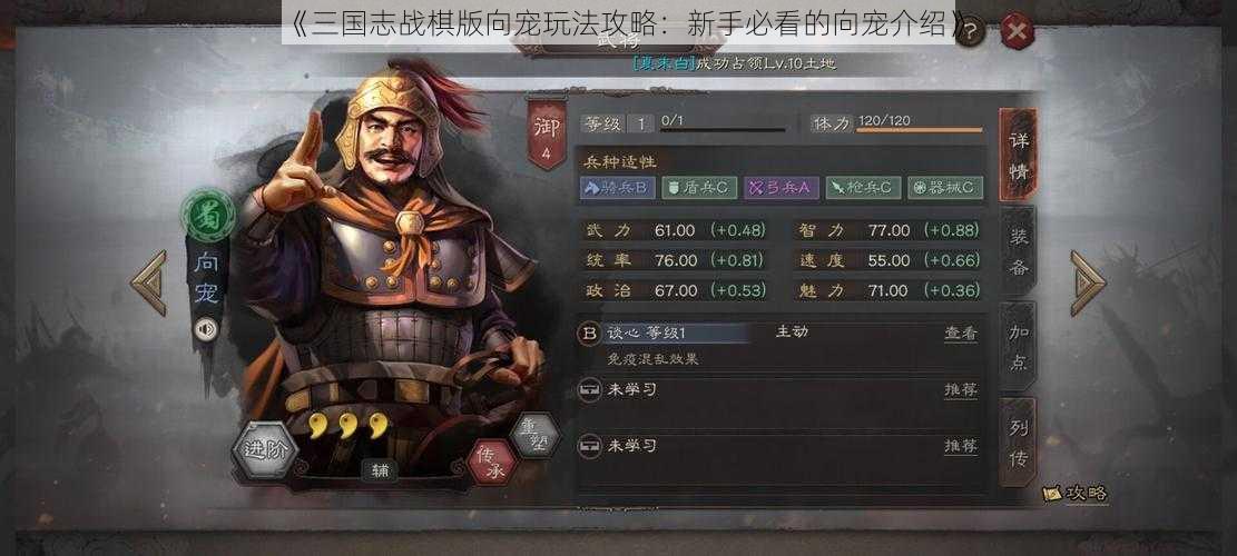 《三国志战棋版向宠玩法攻略：新手必看的向宠介绍》