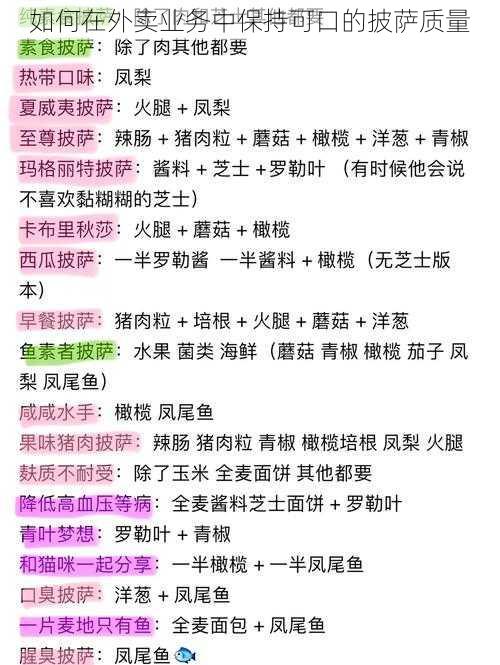 如何在外卖业务中保持可口的披萨质量