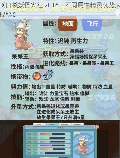 《口袋妖怪火红 2016：不同属性精灵优势大揭秘》