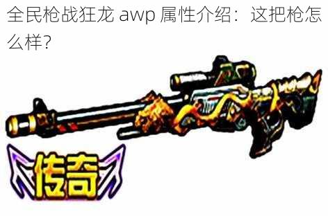 全民枪战狂龙 awp 属性介绍：这把枪怎么样？